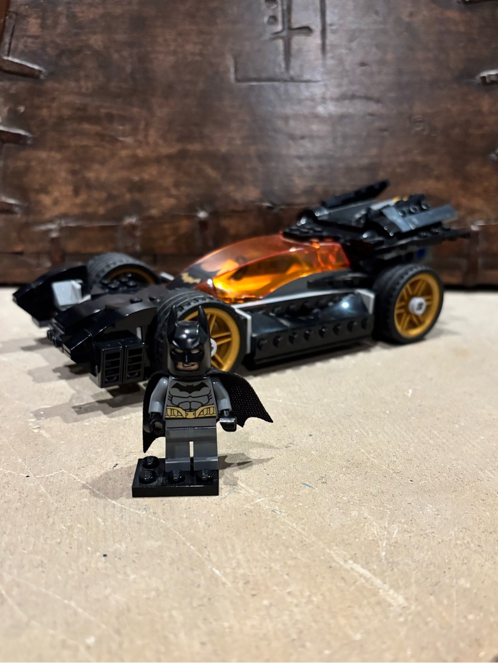 Batman Minifugure and Batmobile